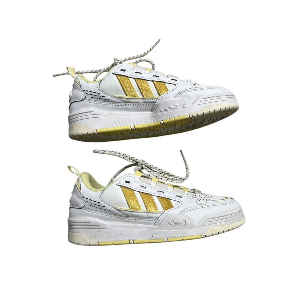 Adidas White -Yellow White Shoes Women’s Size 7.5 vintage Retro casual